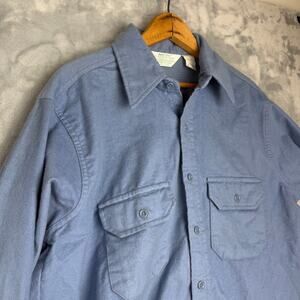 Vintage Button Down Arctic 100% Cotton Made In USA Mens Size Large Blue